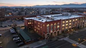 View of urban area featuring a mountain backdrop