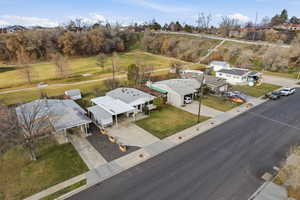 Aerial view of residential area