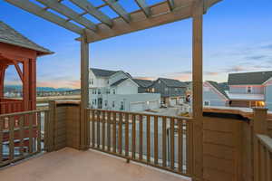 Balcony featuring a residential view