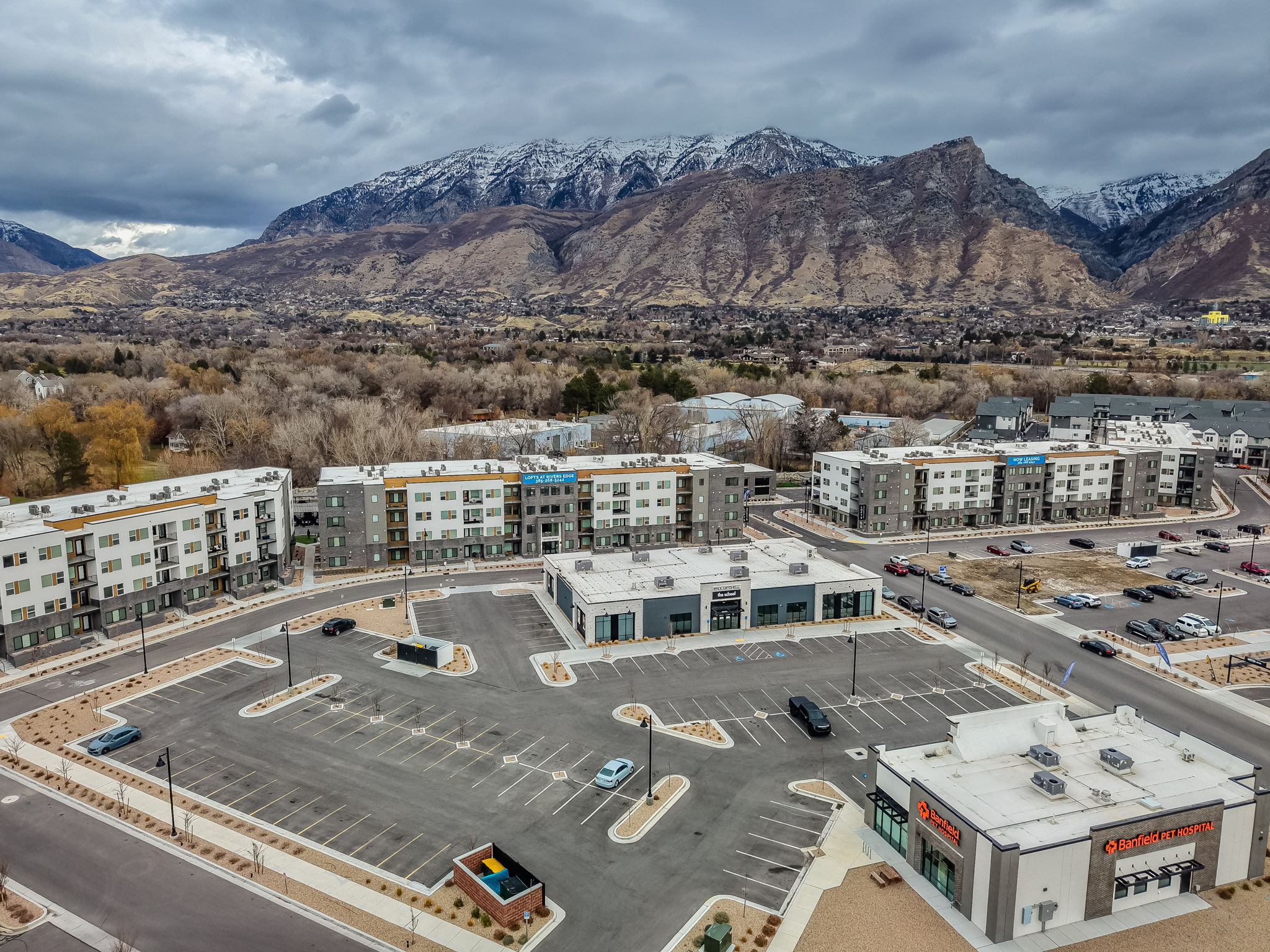 Bird's eye view of a mountain backdrop