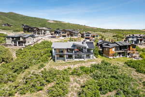 Aerial view of residential area
