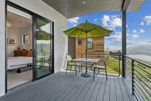Balcony featuring outdoor dining area