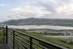 Mountain view featuring a nearby body of water