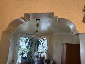 Detailed view of arched walkways