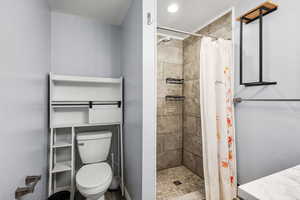 Bathroom with a shower stall