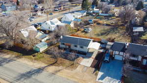 Aerial view of residential area