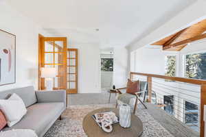 Spacious loft overlooking living room