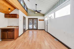 Kitchen and living area