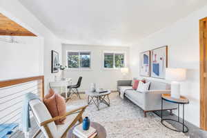 Spacious loft overlooking living room