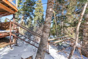Stairs leading to hot tub