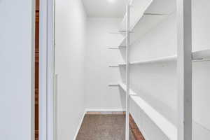 Primary bedroom walk-in closet