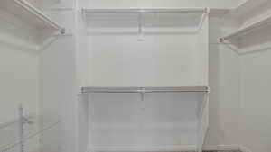 Walk in closet with carpet flooring