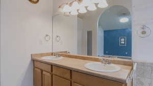 Full bath with double vanity