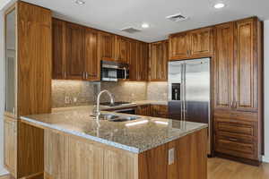 Kitchen with a peninsula