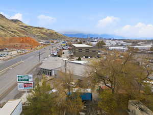 View of urban area with a mountainous background