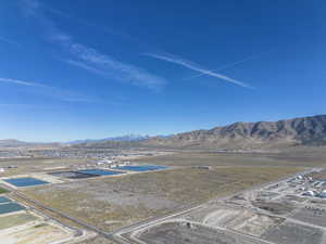 Aerial view of a mountainous background