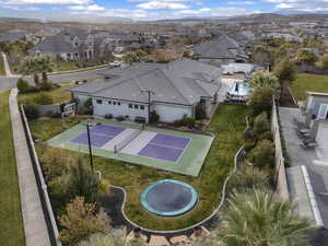 Aerial view of residential area