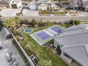 Aerial view of residential area