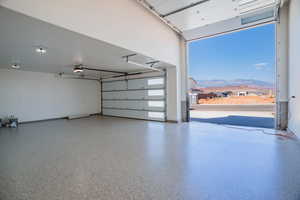 Garage with a mountain view