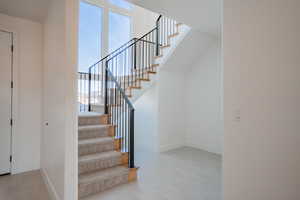 Staircase with baseboards