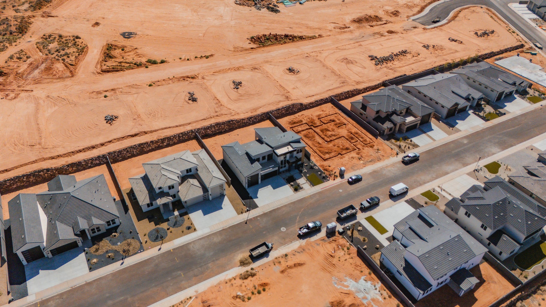 Aerial view of residential area