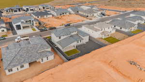 Aerial perspective of suburban area