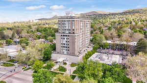Bird's eye view of a mountain backdrop