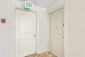 Entryway with ornamental molding