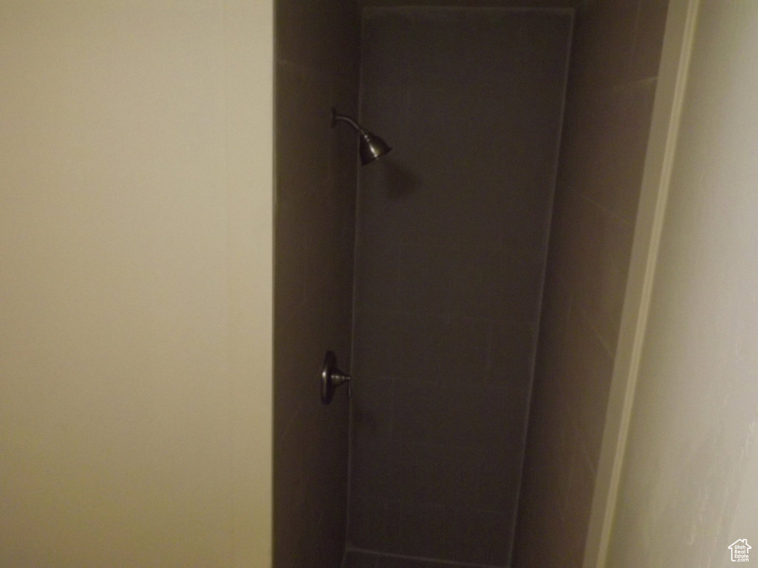 Bathroom view of a shower stall
