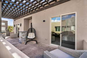 View of patio featuring a pergola