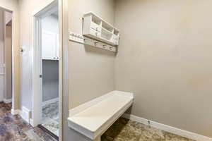 Mudroom with baseboards