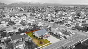 Aerial view of residential area