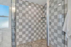 Bathroom featuring a stall shower