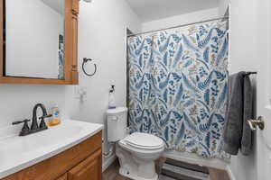 Bathroom featuring vanity and a textured ceiling
