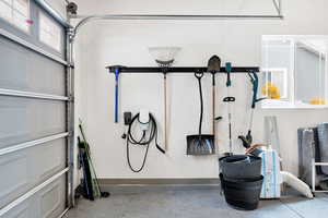 Garage with baseboards