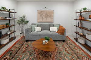 Living room with baseboards