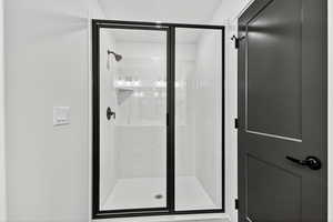 Bathroom with a shower stall