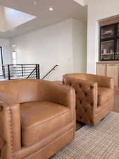 Living area with recessed lighting