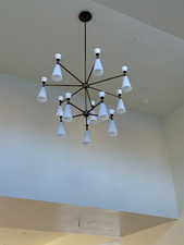 Detailed view of a chandelier