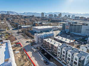 View of urban area with mountains