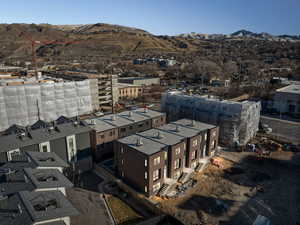 Bird's eye view of a mountain backdrop