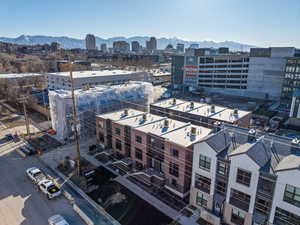 View of urban area with a mountainous background