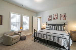 Bedroom with carpet floors