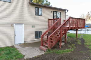 Entrance to property featuring a patio