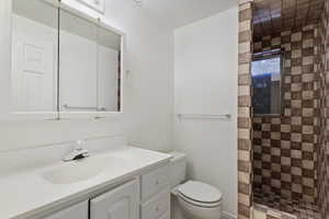 Full bathroom featuring vanity and a walk in shower