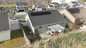 Aerial perspective of suburban area