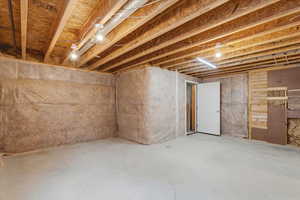 View of unfinished basement