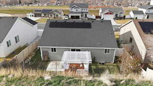 Aerial perspective of suburban area