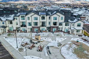 Outdoor fireplace and playground