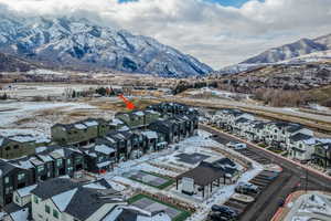 Aerial view SW with a mountain view